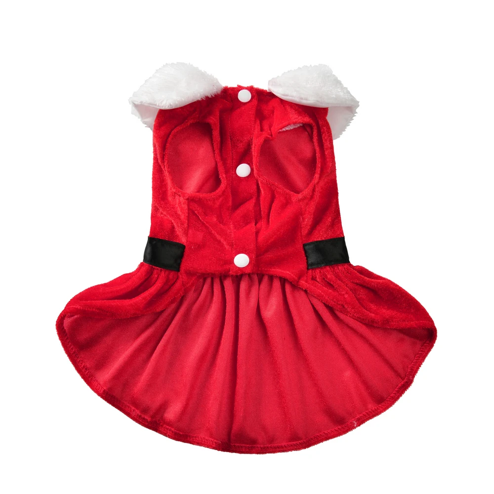 Cute Pet Dresses Christmas Festival Party Costume For Small Dogs Cats Red Princess Skirt Gifts Yorkshire French bulldog Clothes