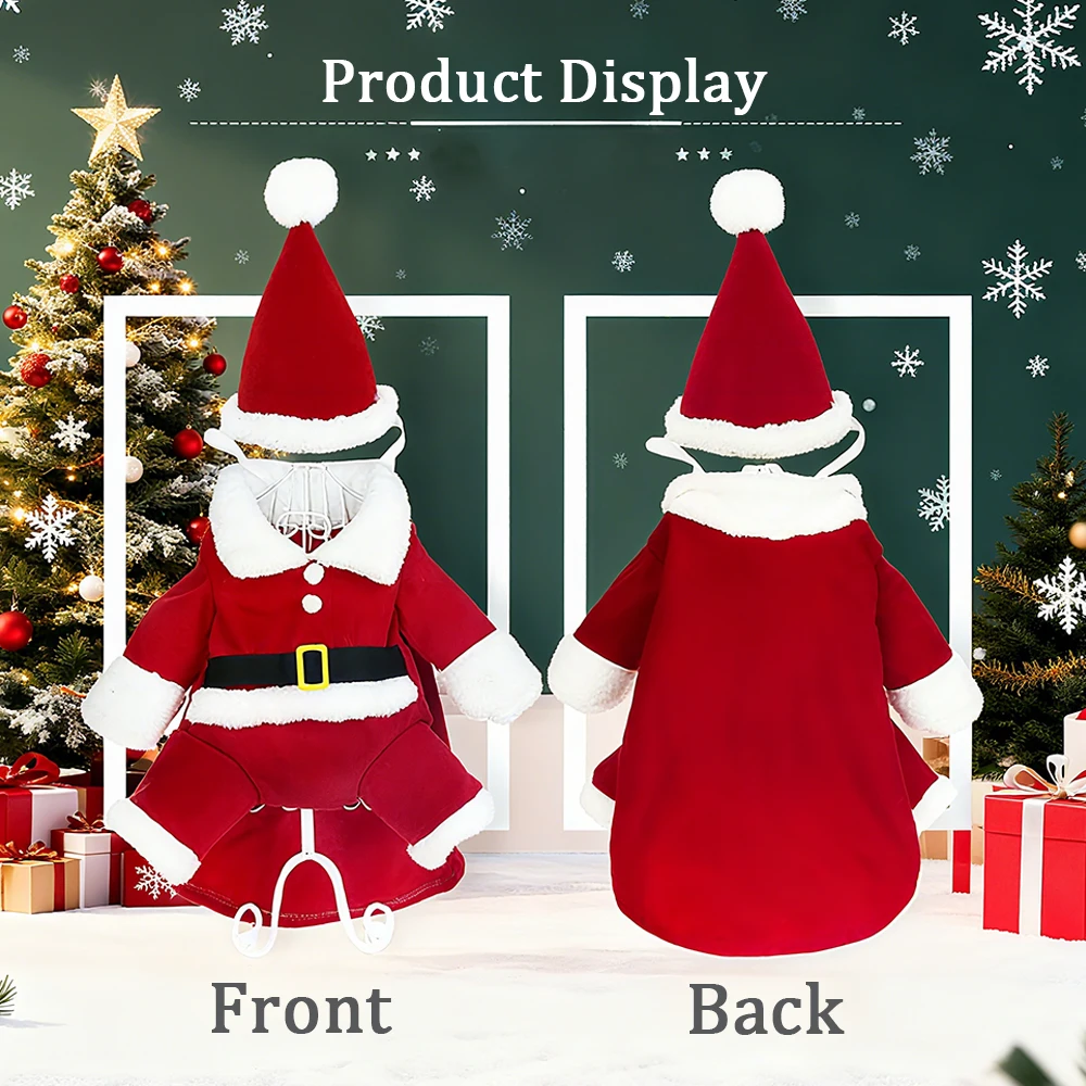 Christmas Pet Cute Santa Claus Puppy Costume For Small Dog Cat - Image 2