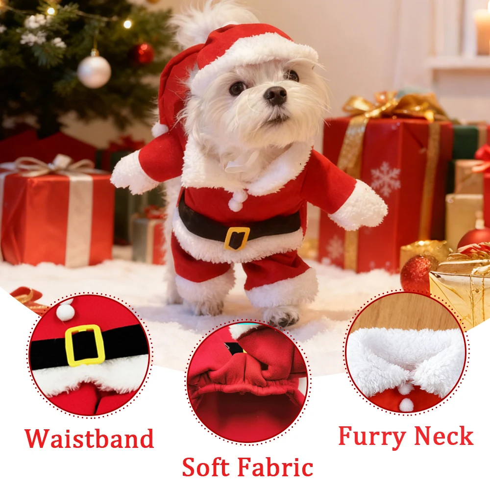 Christmas Pet Cute Santa Claus Puppy Costume For Small Dog Cat - Image 3