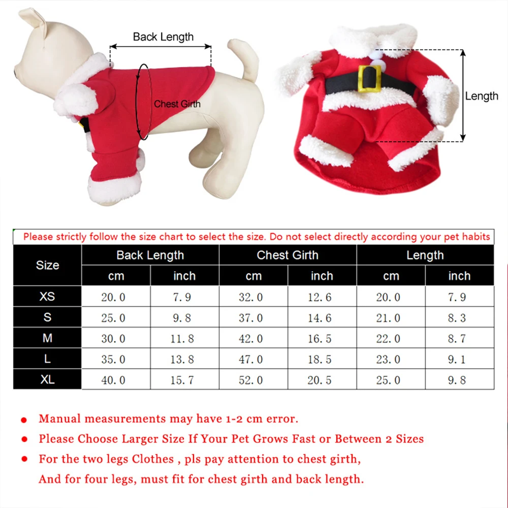 Christmas Pet Cute Santa Claus Puppy Costume For Small Dog Cat Festival Dress Up Jumpsuit Party Gift Supplies Chihuahua Outfits Christmas Pet Cute Santa Claus Puppy Costume For Small Dog Cat Festival Dress Up Jumpsuit Party Gift Supplies Chihuahua Outfits