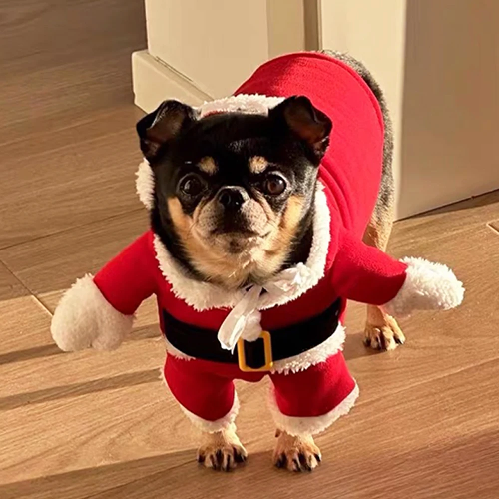 Christmas Pet Cute Santa Claus Puppy Costume For Small Dog Cat Festival Dress Up Jumpsuit Party Gift Supplies Chihuahua Outfits Christmas Pet Cute Santa Claus Puppy Costume For Small Dog Cat Festival Dress Up Jumpsuit Party Gift Supplies Chihuahua Outfits