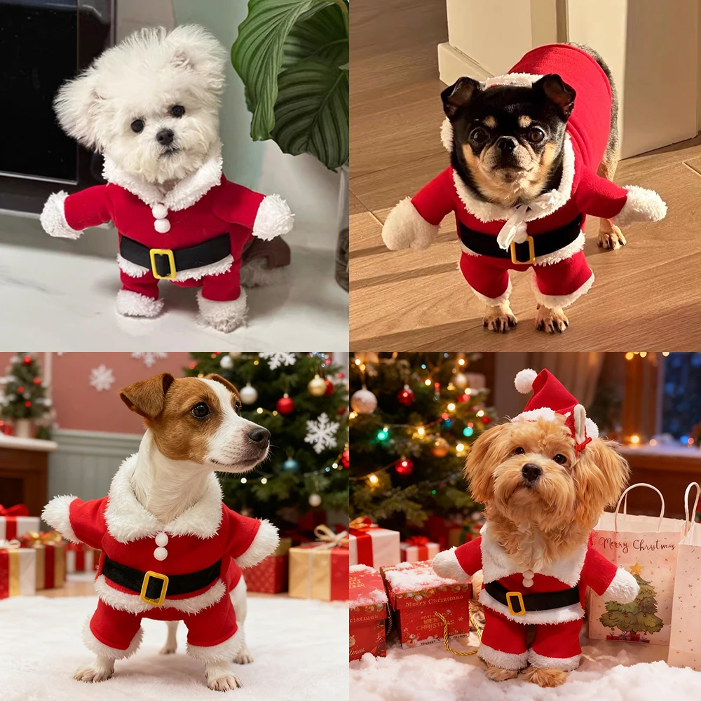 Christmas Pet Cute Santa Claus Puppy Costume For Small Dog Cat - Image 5