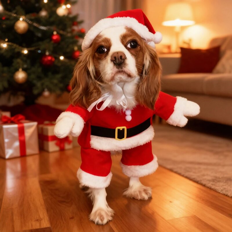 Christmas Pet Cute Santa Claus Puppy Costume For Small Dog Cat