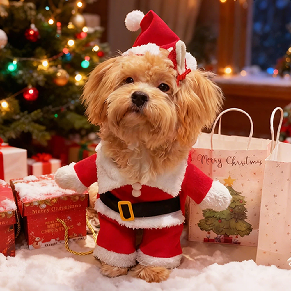 Christmas Pet Cute Santa Claus Puppy Costume For Small Dog Cat Festival Dress Up Jumpsuit Party Gift Supplies Chihuahua Outfits Christmas Pet Cute Santa Claus Puppy Costume For Small Dog Cat Festival Dress Up Jumpsuit Party Gift Supplies Chihuahua Outfits