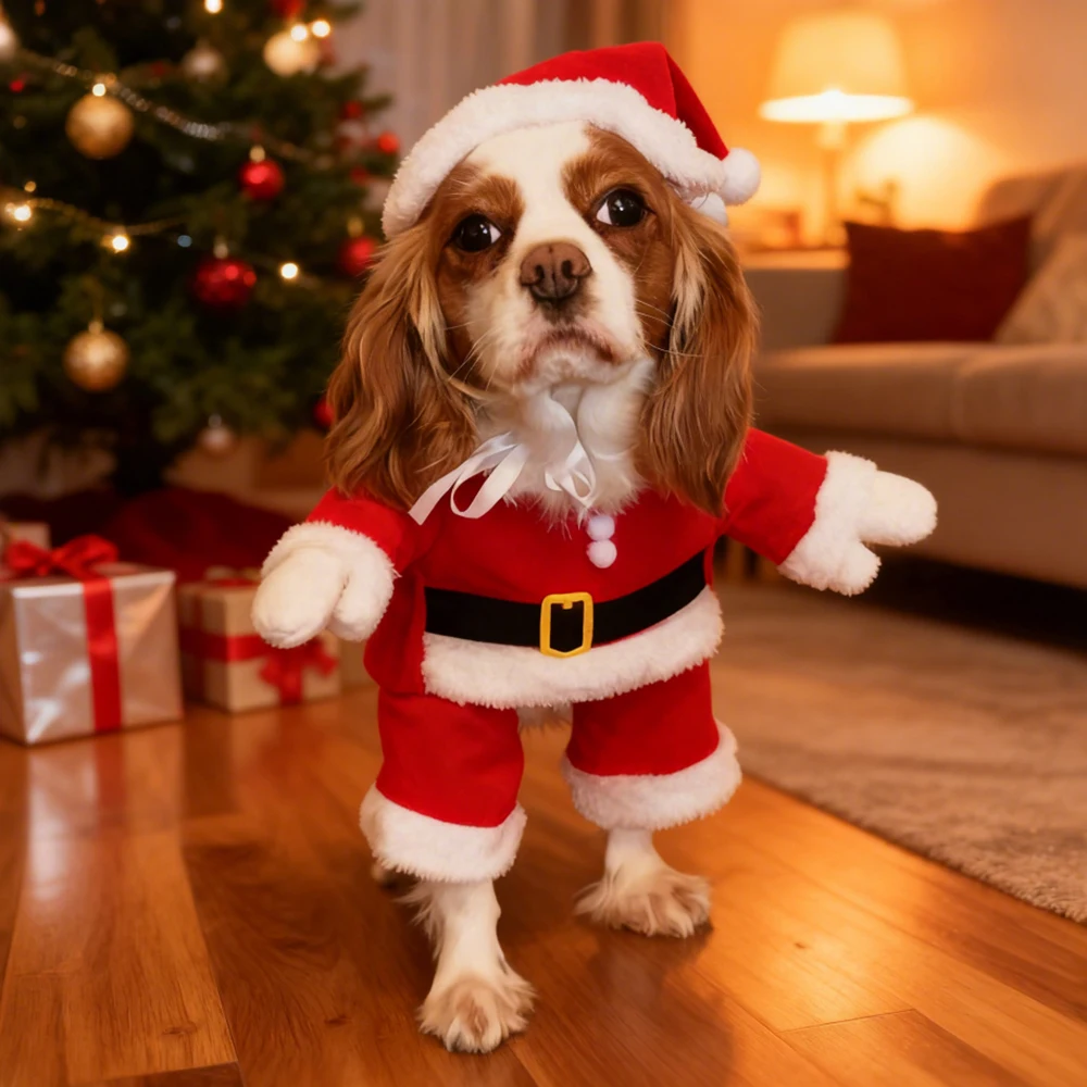 Christmas Pet Cute Santa Claus Puppy Costume For Small Dog Cat Festival Dress Up Jumpsuit Party Gift Supplies Chihuahua Outfits Christmas Pet Cute Santa Claus Puppy Costume For Small Dog Cat Festival Dress Up Jumpsuit Party Gift Supplies Chihuahua Outfits