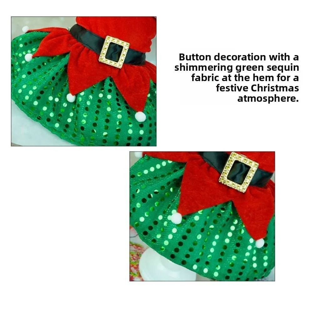 Fashion Cute Santa Claus Dog Skirt Soft Breathable Cats Christmas Dress Warm Pet Christmas Costume Xmas