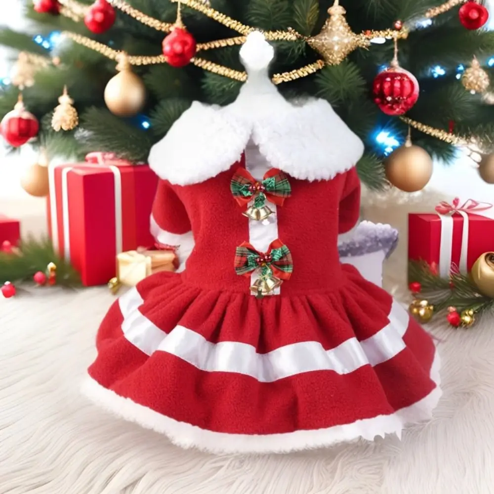 Fashion Cute Santa Claus Dog Skirt Soft Breathable Cats Christmas Dress Warm Pet Christmas Costume Xmas