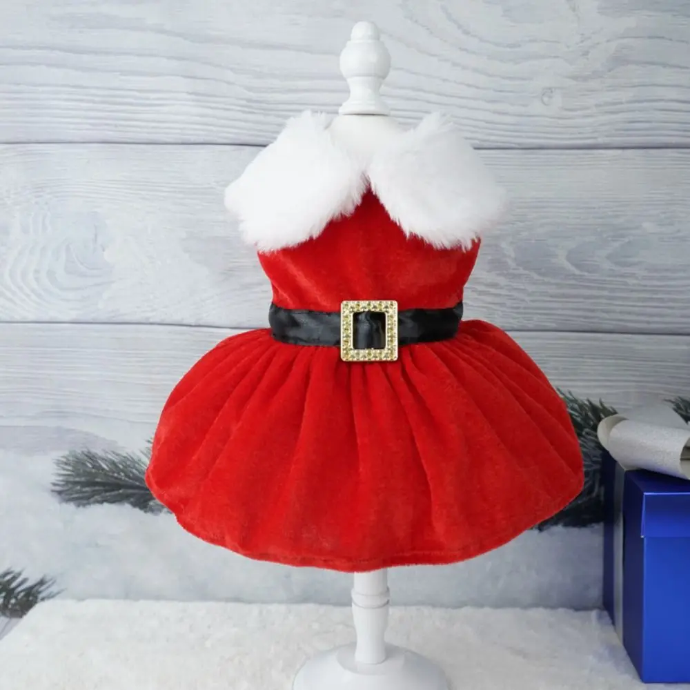 Fashion Cute Santa Claus Dog Skirt Soft Breathable Cats Christmas Dress Warm Pet Christmas Costume Xmas
