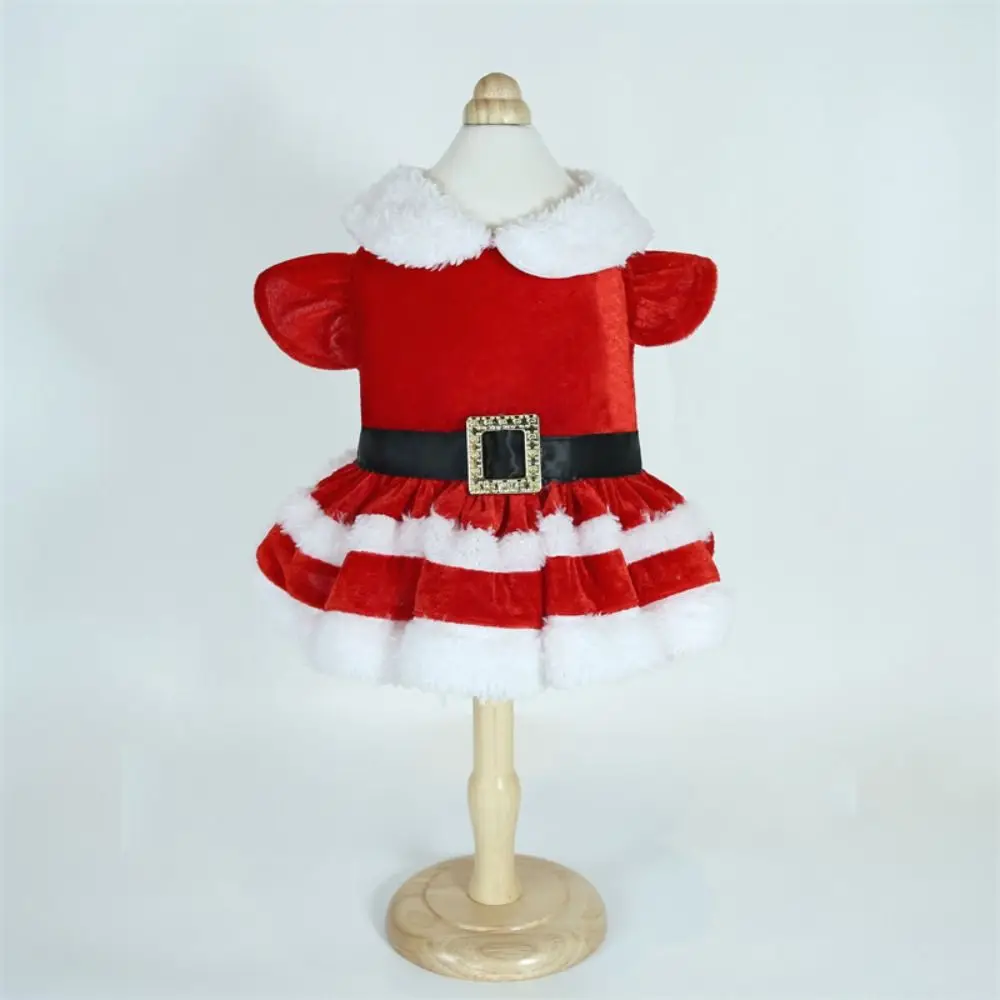 Fashion Cute Santa Claus Dog Skirt Soft Breathable Cats Christmas Dress Warm Pet Christmas Costume Xmas