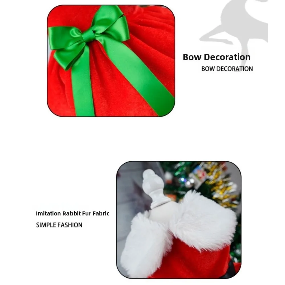 Fashion Cute Santa Claus Dog Skirt Soft Breathable Cats Christmas Dress Warm Pet Christmas Costume Xmas