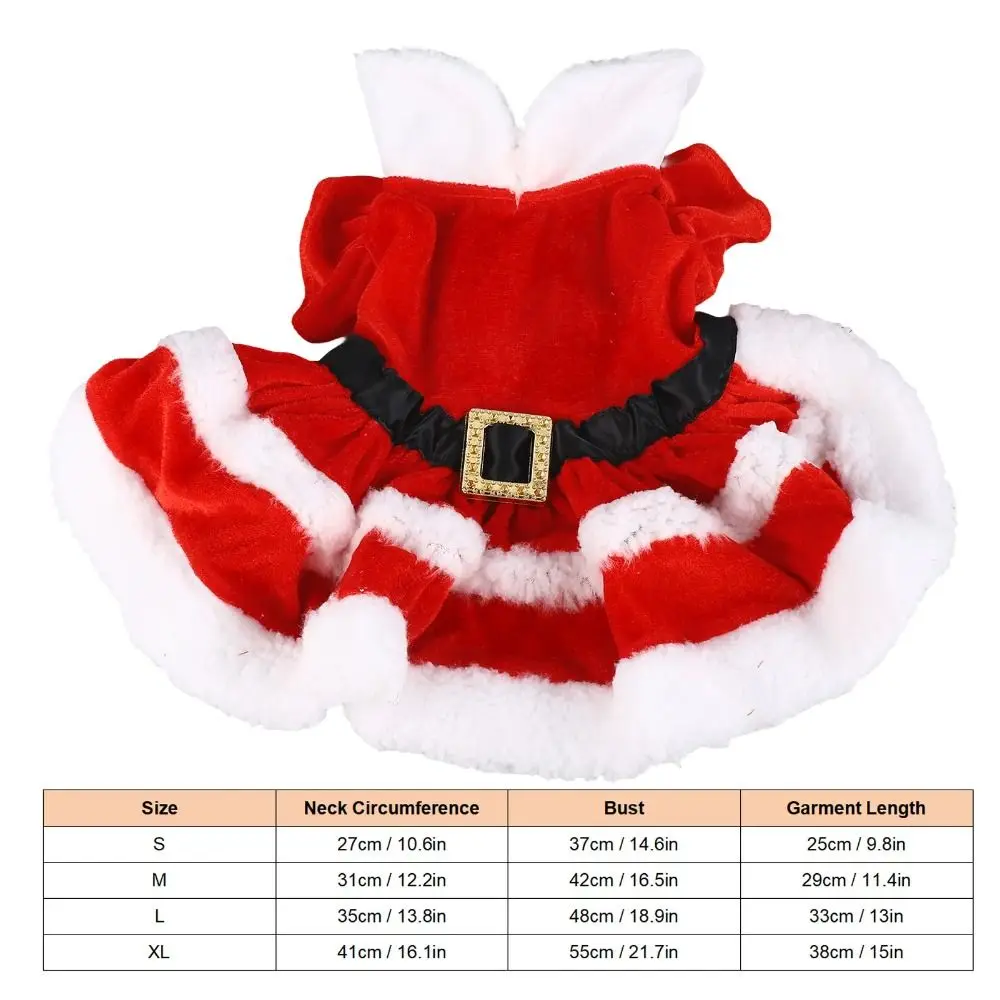 Fashion Cute Santa Claus Dog Skirt Soft Breathable Cats Christmas Dress Warm Pet Christmas Costume Xmas