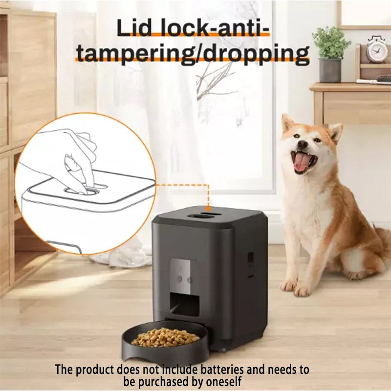 2L Automatic Feed Dispenser For Pets Intelligent Feed Dispersion For Cats And Dogs Regular Quantitative Feeding With Recording
