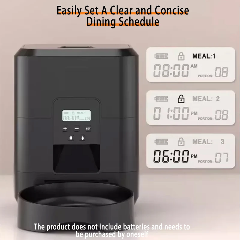 2L Automatic Feed Dispenser For Pets Intelligent Feed Dispersion For Cats And Dogs Regular Quantitative Feeding With Recording