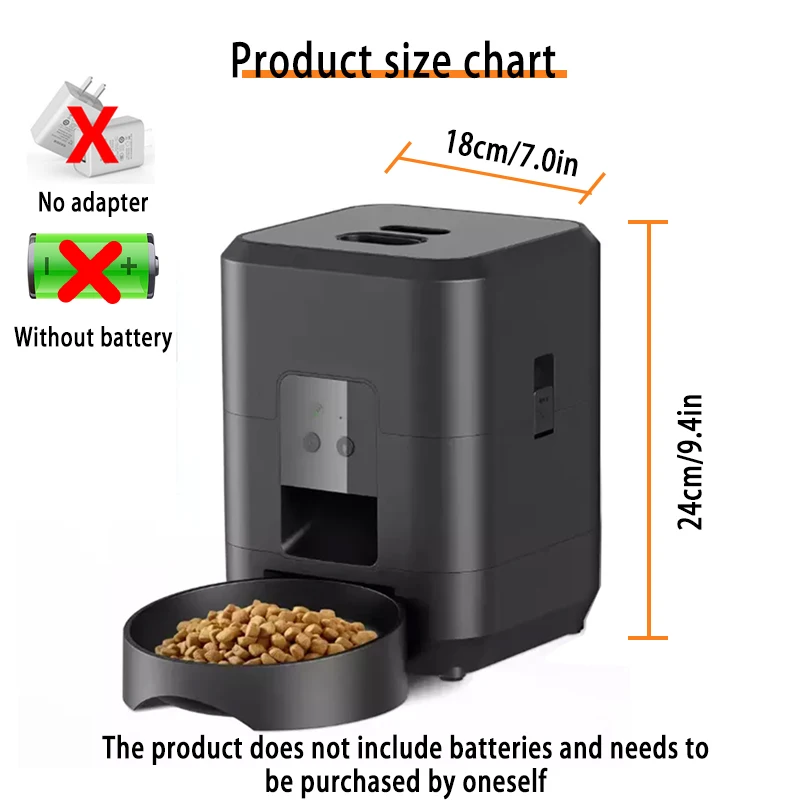 2L Automatic Feed Dispenser For Pets Intelligent Feed Dispersion For Cats And Dogs Regular Quantitative Feeding With Recording