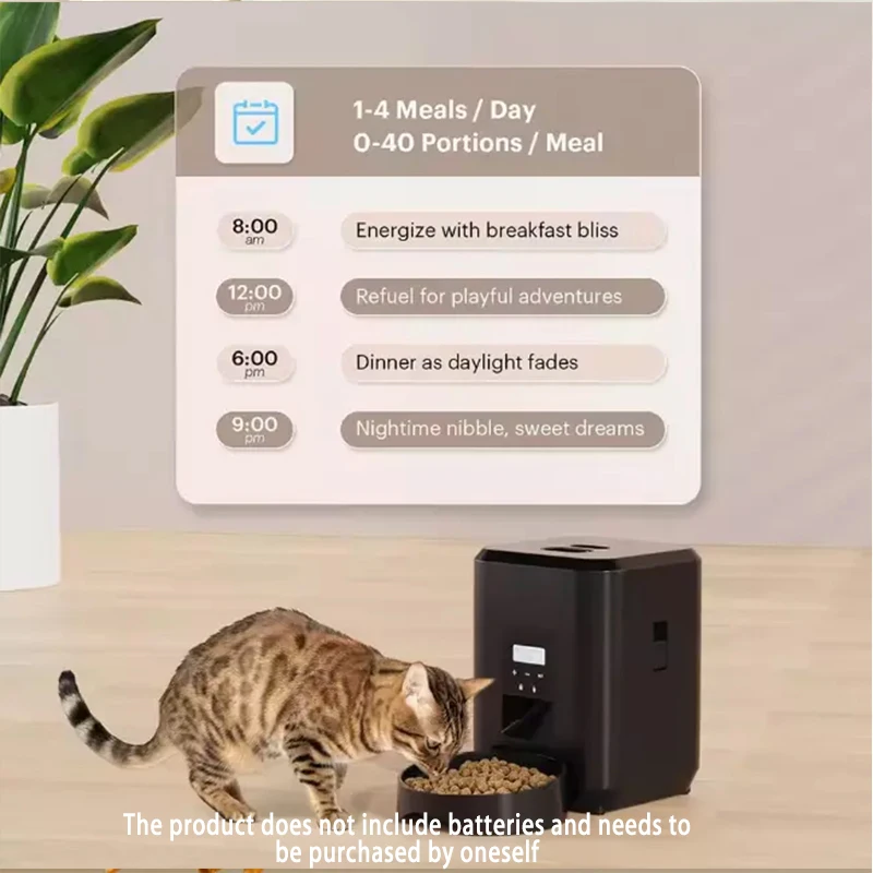 2L Automatic Feed Dispenser For Pets Intelligent Feed Dispersion For Cats And Dogs Regular Quantitative Feeding With Recording