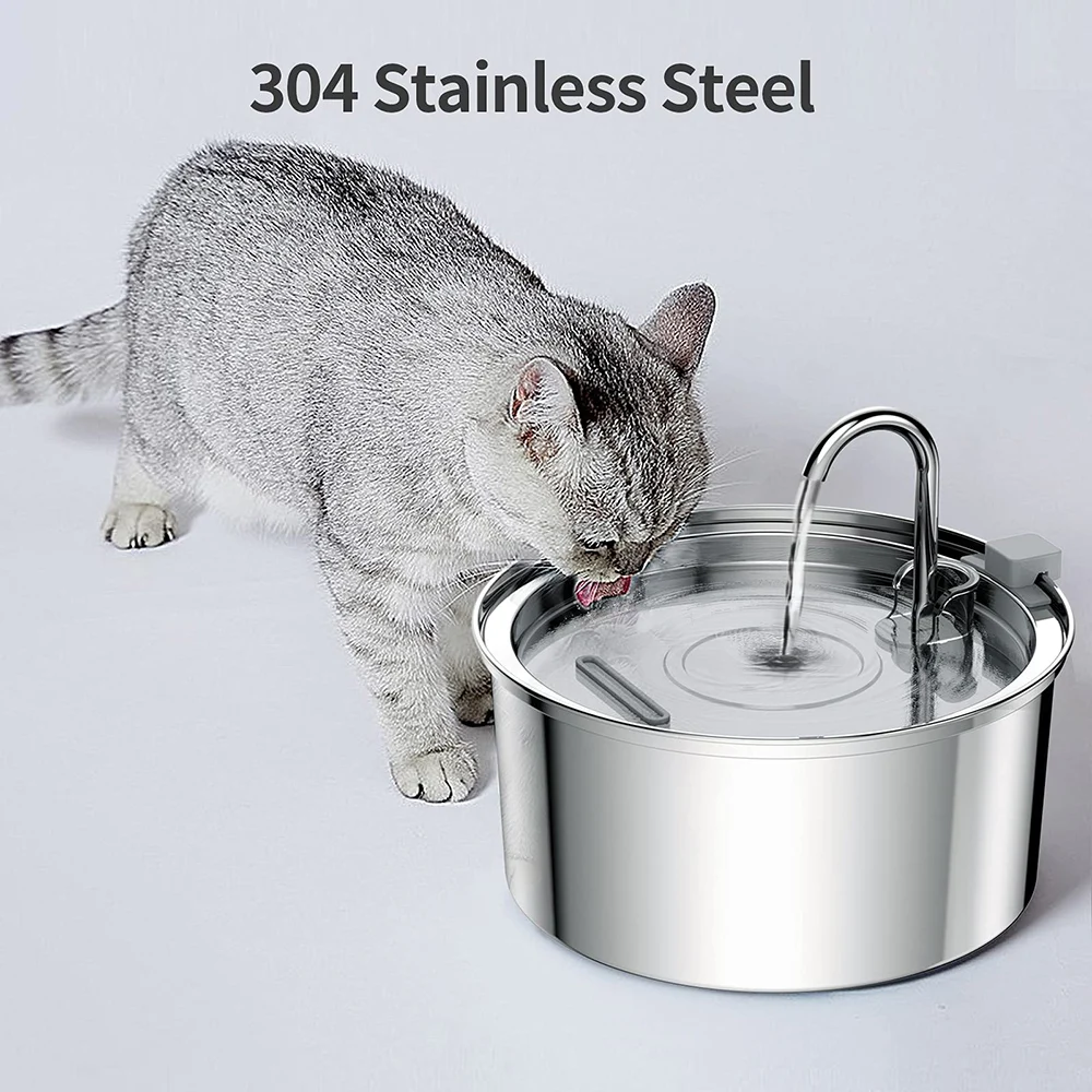 Stainless Steel Pet Water Feeder Cat Automatic Water Fountain USB Electric Mute for Cat Dog Filter Fountain Smart Drinking Bowl Stainless Steel Pet Water Feeder Cat Automatic Water Fountain USB Electric Mute for Cat Dog Filter Fountain Smart Drinking Bowl