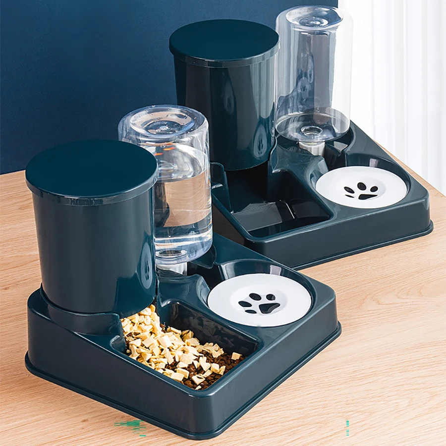 Automatic Cat Feeder Water Dispenser Set, 2 In 1 Tilted Automatic Pet Food And Water Feeder Gravity Food Feeder and Waterer Automatic Cat Feeder Water Dispenser Set, 2 In 1 Tilted Automatic Pet Food And Water Feeder Gravity Food Feeder and Waterer
