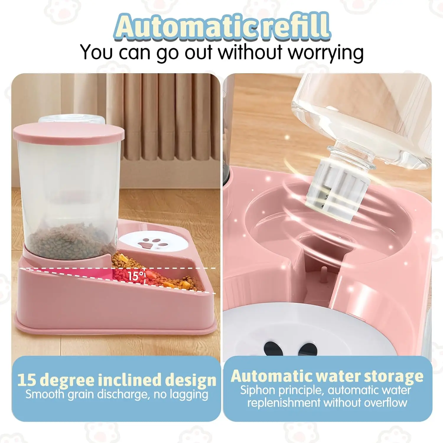 Automatic Cat Feeder Water Dispenser Set, 2 In 1 - Image 4