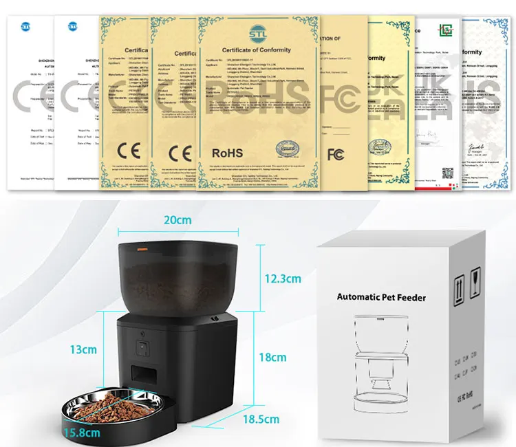 Automatic Cat Feeder With 1080p Camera Video Cat Food Dispenser Pet Smart Voice Recorder Remote Control Auto Feeder For Cat Dog