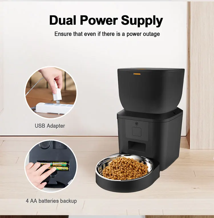 Automatic Cat Feeder With 1080p Camera Video Cat Food Dispenser Pet Smart Voice Recorder Remote Control Auto Feeder For Cat Dog