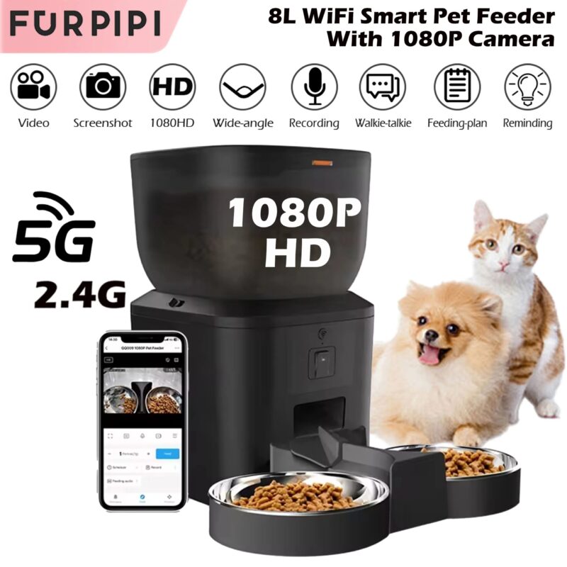Pet Smart Voice Recorder Remote Control Auto Feeder For Cat Dog