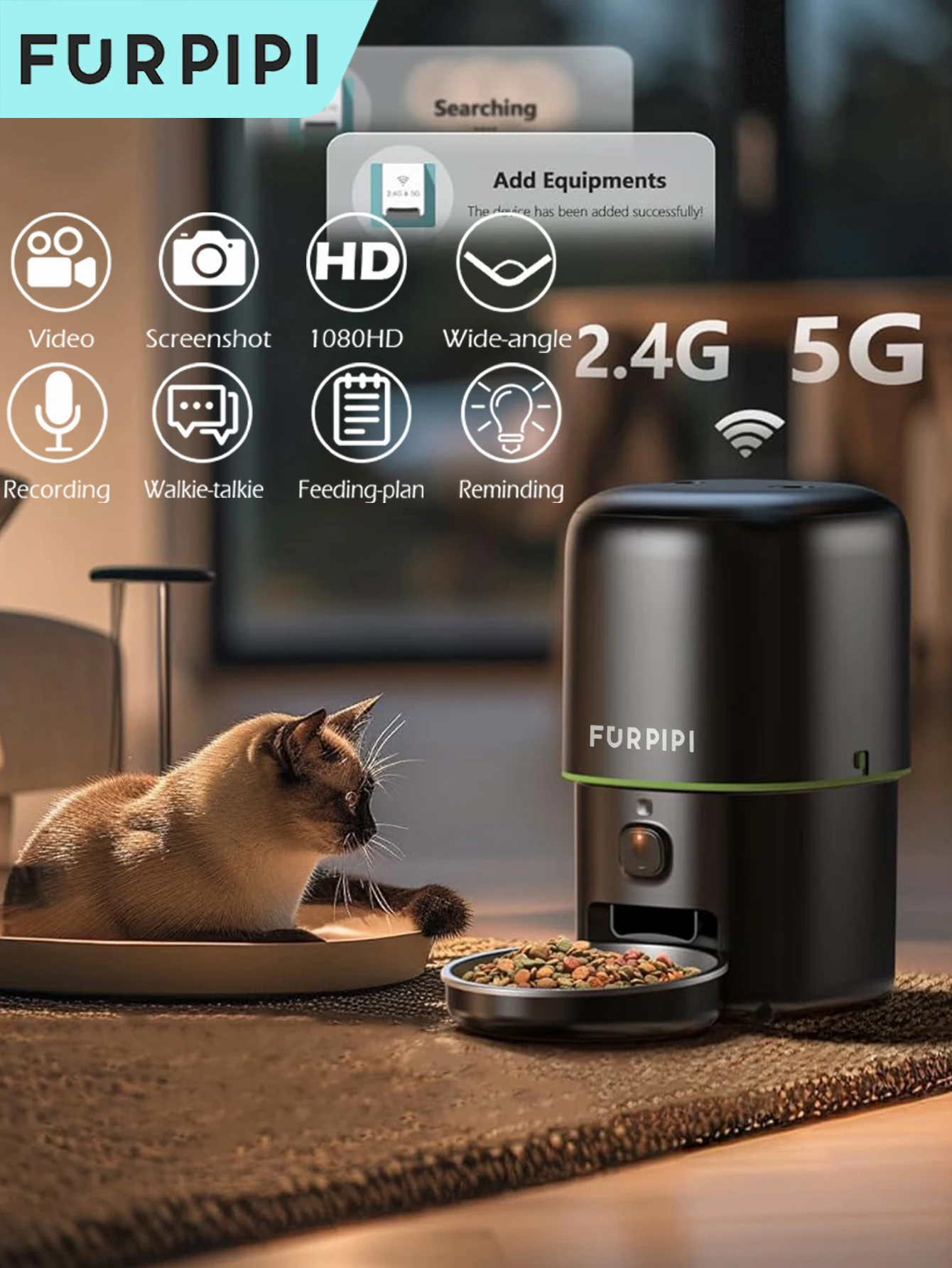 Automatic Cat Feeder Camera Pet Smart Cat Food Kibble Dispenser 2.4G/5GWiFi Tuya APP Control Auto Feeder For Cat Dog Accessories Automatic Cat Feeder Camera Pet Smart Cat Food Kibble Dispenser 2.4G/5GWiFi Tuya APP Control Auto Feeder For Cat Dog Accessories
