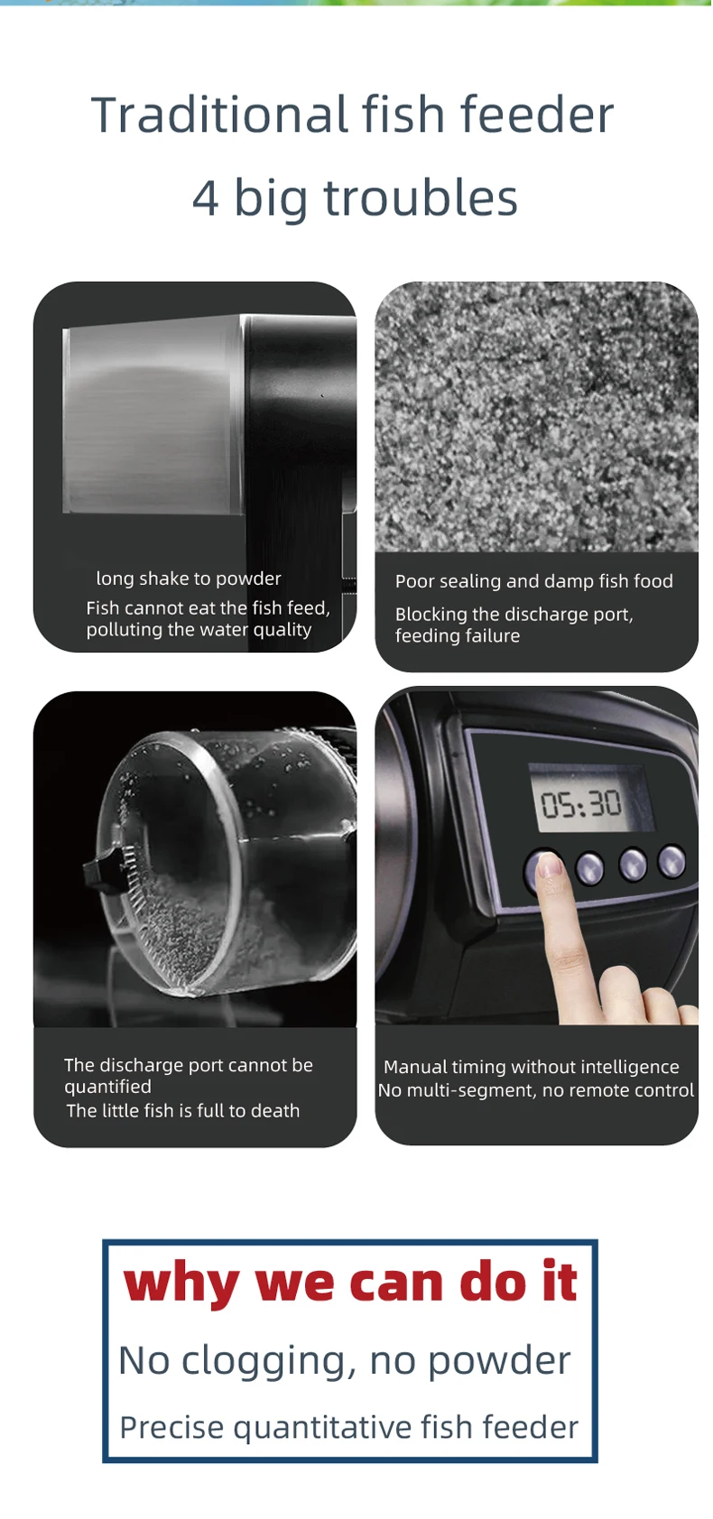 100ML Large Capacity Fish Feeder Mobilephone APP Control WiFi Intelligent Timing Automatic Feeder Aquarium Goldfish Feeder