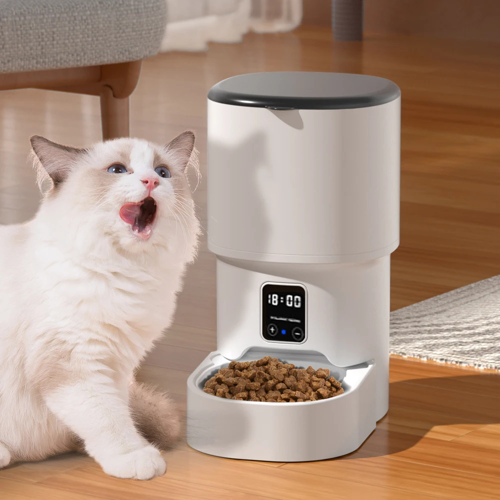4L WIFI Button Automatic Cat Feeder Intelligent Cat and Dog Pet Feeder Smart Pet Cat Food Dispenser Pet Feeder(No 5V 1A plug) 4L WIFI Button Automatic Cat Feeder Intelligent Cat and Dog Pet Feeder Smart Pet Cat Food Dispenser Pet Feeder(No 5V 1A plug)