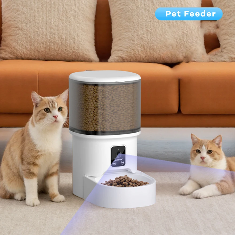 4L WIFI Button Automatic Cat Feeder Intelligent Cat and Dog Pet Feeder Smart Pet Cat Food Dispenser Pet Feeder(No 5V 1A plug) 4L WIFI Button Automatic Cat Feeder Intelligent Cat and Dog Pet Feeder Smart Pet Cat Food Dispenser Pet Feeder(No 5V 1A plug)