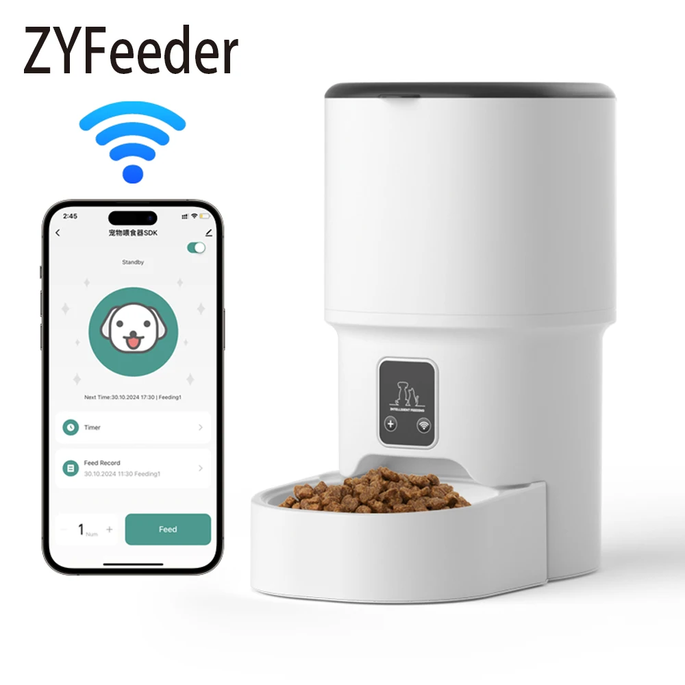 4L WIFI Button Automatic Cat Feeder Intelligent Cat and Dog Pet Feeder Smart Pet Cat Food Dispenser Pet Feeder(No 5V 1A plug) 4L WIFI Button Automatic Cat Feeder Intelligent Cat and Dog Pet Feeder Smart Pet Cat Food Dispenser Pet Feeder(No 5V 1A plug)