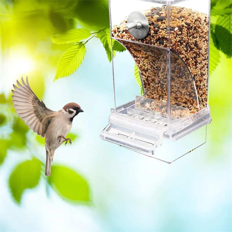 No Mess Bird Feeders Automatic Parrot Feeder Drinker Acrylic Seed Food Container Cage Accessories For Small And Medium Parakeets No Mess Bird Feeders Automatic Parrot Feeder Drinker Acrylic Seed Food Container Cage Accessories For Small And Medium Parakeets