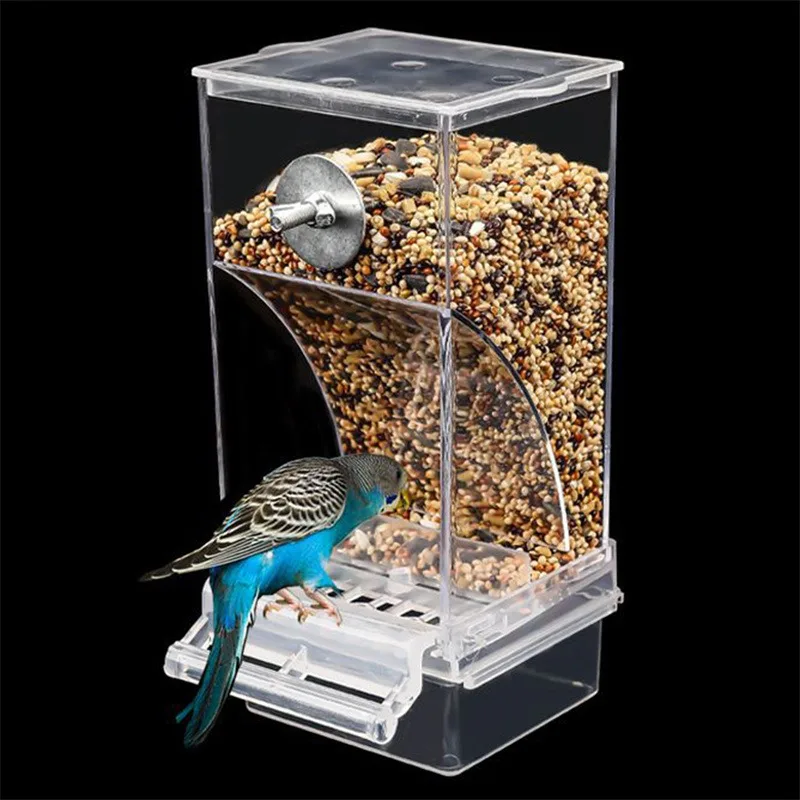 No Mess Bird Feeders Automatic Parrot Feeder Drinker Acrylic Seed Food Container Cage Accessories For Small And Medium Parakeets No Mess Bird Feeders Automatic Parrot Feeder Drinker Acrylic Seed Food Container Cage Accessories For Small And Medium Parakeets