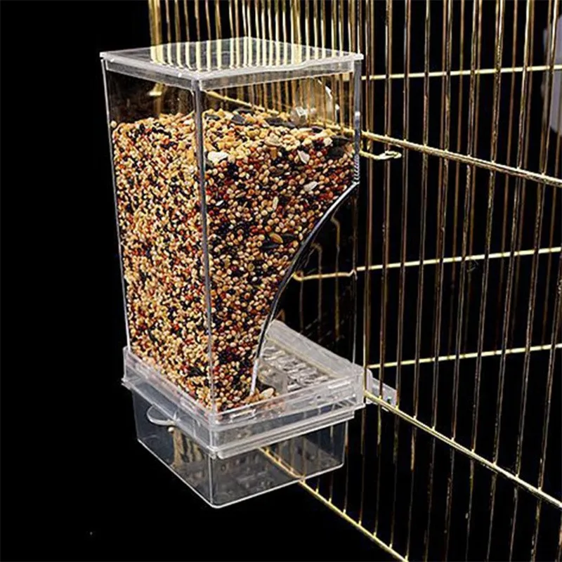 No Mess Bird Feeders Automatic Parrot Feeder Drinker Acrylic Seed Food Container Cage Accessories For Small And Medium Parakeets No Mess Bird Feeders Automatic Parrot Feeder Drinker Acrylic Seed Food Container Cage Accessories For Small And Medium Parakeets