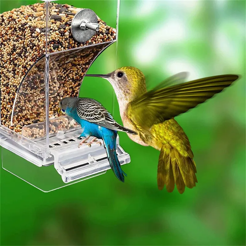 No Mess Bird Feeders Automatic Parrot Feeder Drinker Acrylic Seed Food Container Cage Accessories For Small And Medium Parakeets No Mess Bird Feeders Automatic Parrot Feeder Drinker Acrylic Seed Food Container Cage Accessories For Small And Medium Parakeets