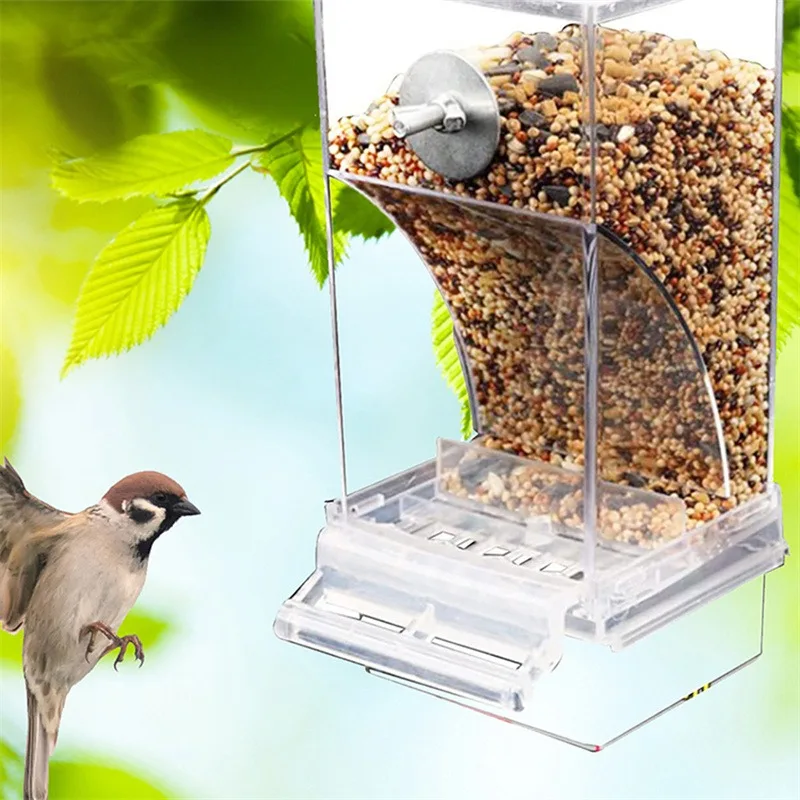 No Mess Bird Feeders Automatic Parrot Feeder Drinker Acrylic Seed Food Container Cage Accessories For Small And Medium Parakeets No Mess Bird Feeders Automatic Parrot Feeder Drinker Acrylic Seed Food Container Cage Accessories For Small And Medium Parakeets