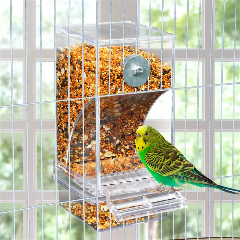 Automatic Parrot Feeder Drinker Acrylic Seed Food Container - Image 6