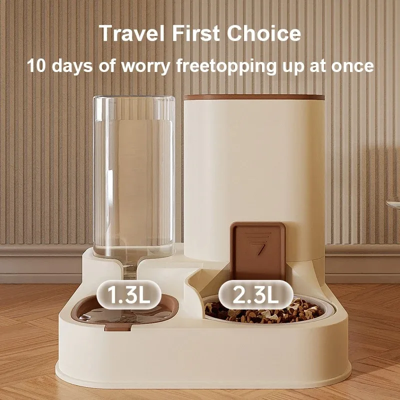 Pet Cat Automatic Feeder Drinking Water Large Capacity