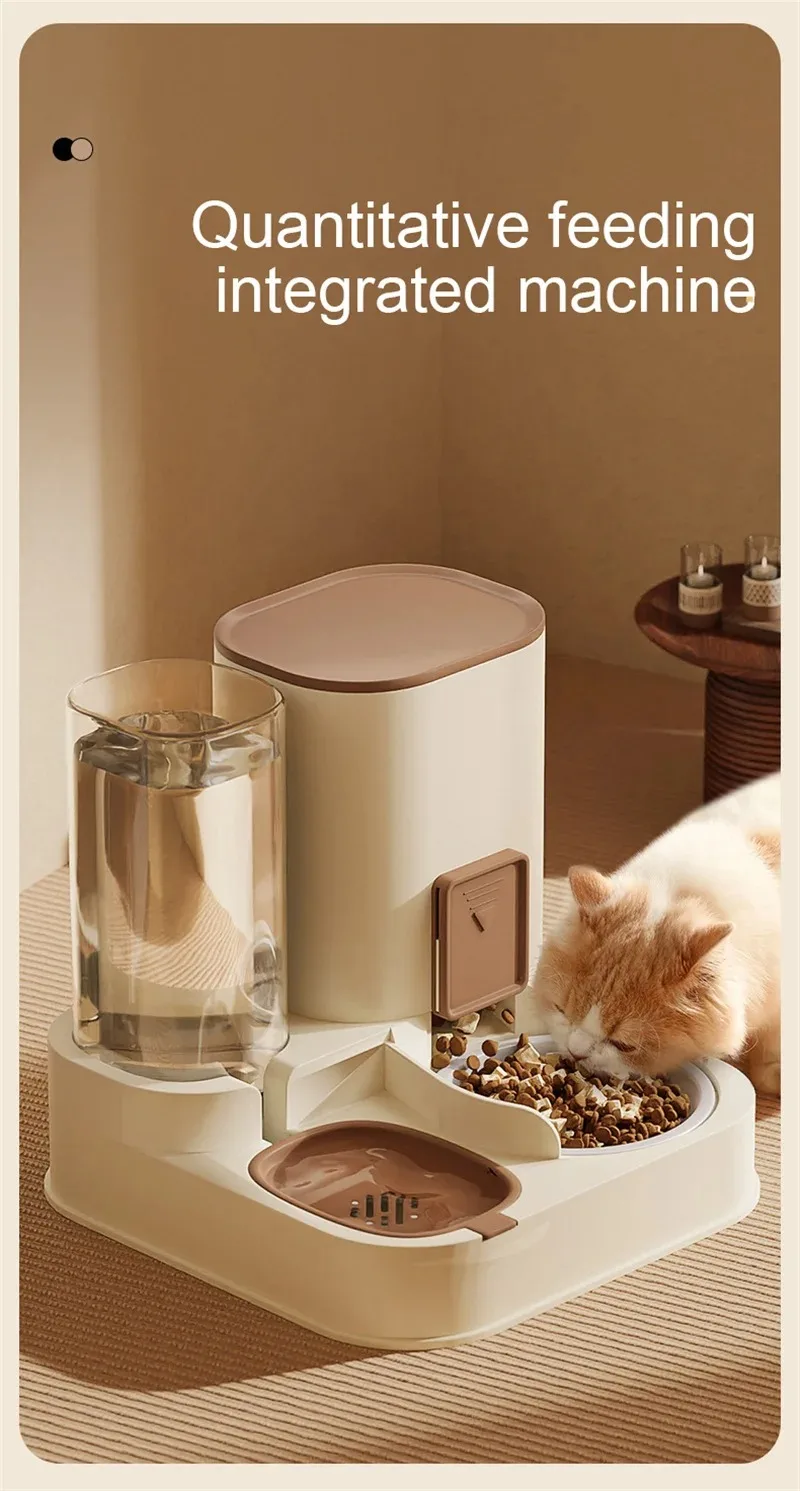 Pet Cat Automatic Feeder Drinking Water Large Capacity Water Dispenser Dry Wet Separation Food Container Pet Supplies Pet Cat Automatic Feeder Drinking Water Large Capacity Water Dispenser Dry Wet Separation Food Container Pet Supplies