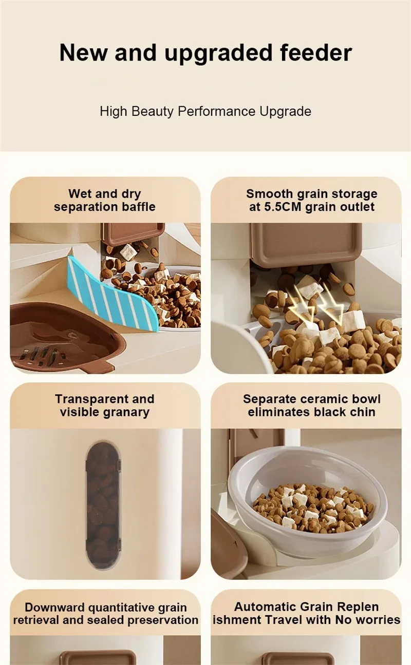 Pet Cat Automatic Feeder Drinking Water Large Capacity Water Dispenser Dry Wet Separation Food Container Pet Supplies Pet Cat Automatic Feeder Drinking Water Large Capacity Water Dispenser Dry Wet Separation Food Container Pet Supplies