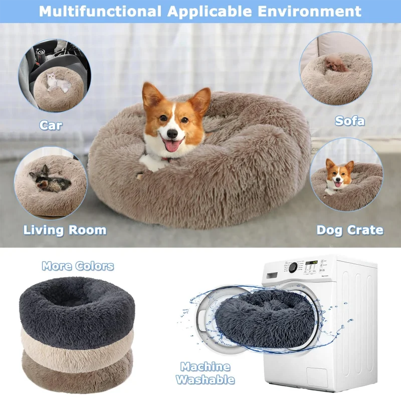Super Soft Pet Cat Bed Plush Full Size Washable Calm Bed Donut Bed Comfortable Sleeping Artifact Suitable For Winter Super Soft Pet Cat Bed Plush Full Size Washable Calm Bed Donut Bed Comfortable Sleeping Artifact Suitable For Winter