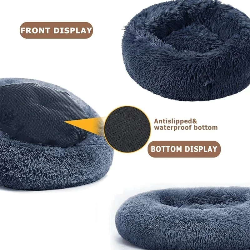 Super Soft Pet Cat Bed Plush Full Size Washable Calm Bed Donut Bed Comfortable Sleeping Artifact Suitable For Winter Super Soft Pet Cat Bed Plush Full Size Washable Calm Bed Donut Bed Comfortable Sleeping Artifact Suitable For Winter
