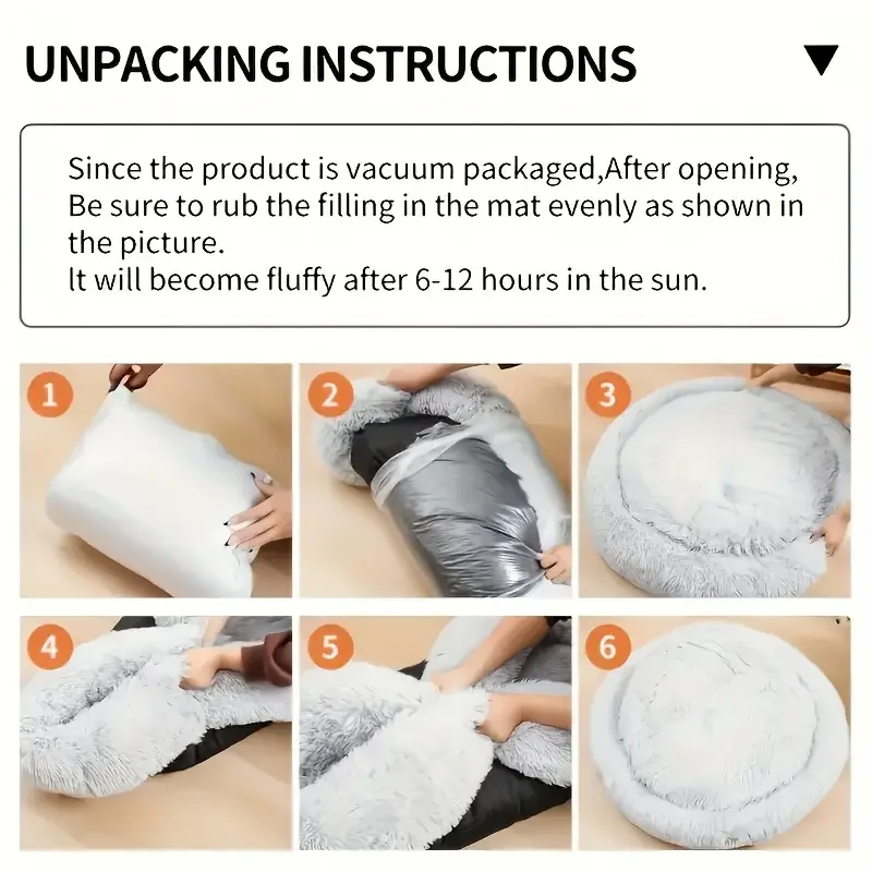 Cozy Plush Pet Bed for Cats & Small Dogs - Soft PU, Contemporary Style, Non-Assemble, Ideal for Kittens & Puppies Up to 3lbs