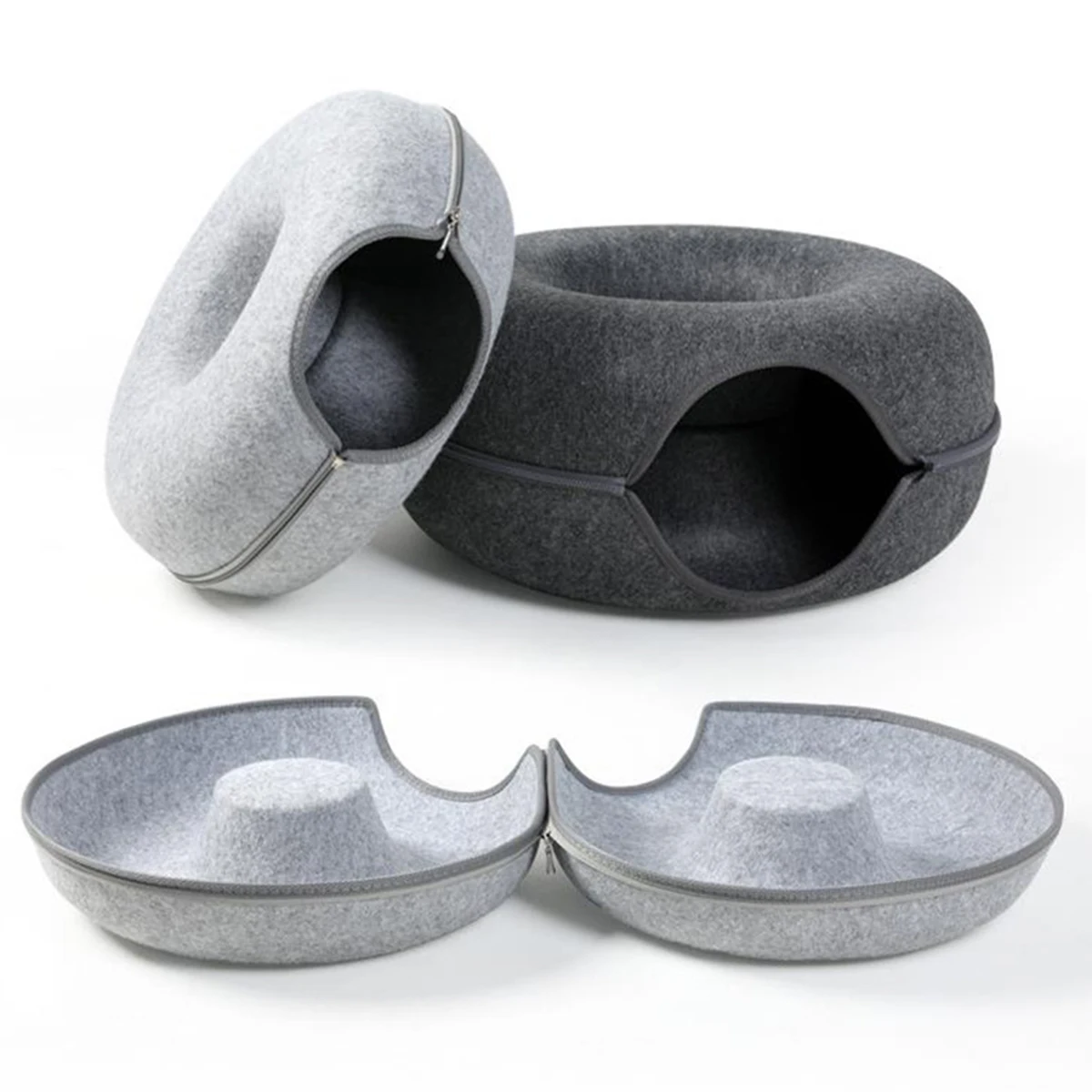 Felt Donut Bed for Cats House With Breather Hole Dog Bed Interactive Play Toys for Cats to Hide 2 in 1 Tunnel for Cats Bed Felt Donut Bed for Cats House With Breather Hole Dog Bed Interactive Play Toys for Cats to Hide 2 in 1 Tunnel for Cats Bed