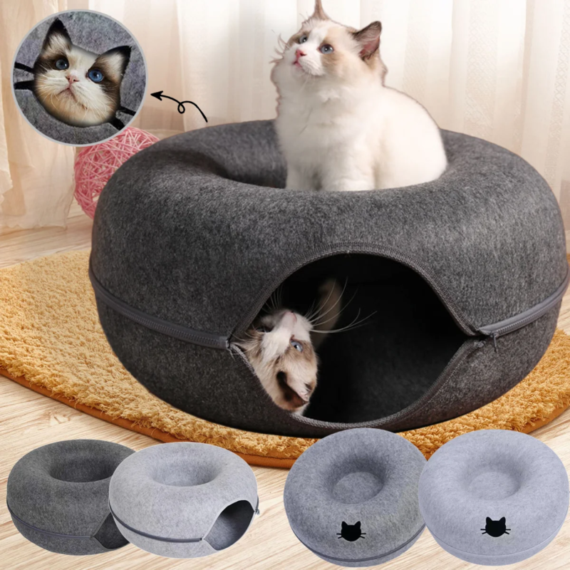 Felt Donut Bed for Cats House With Breather