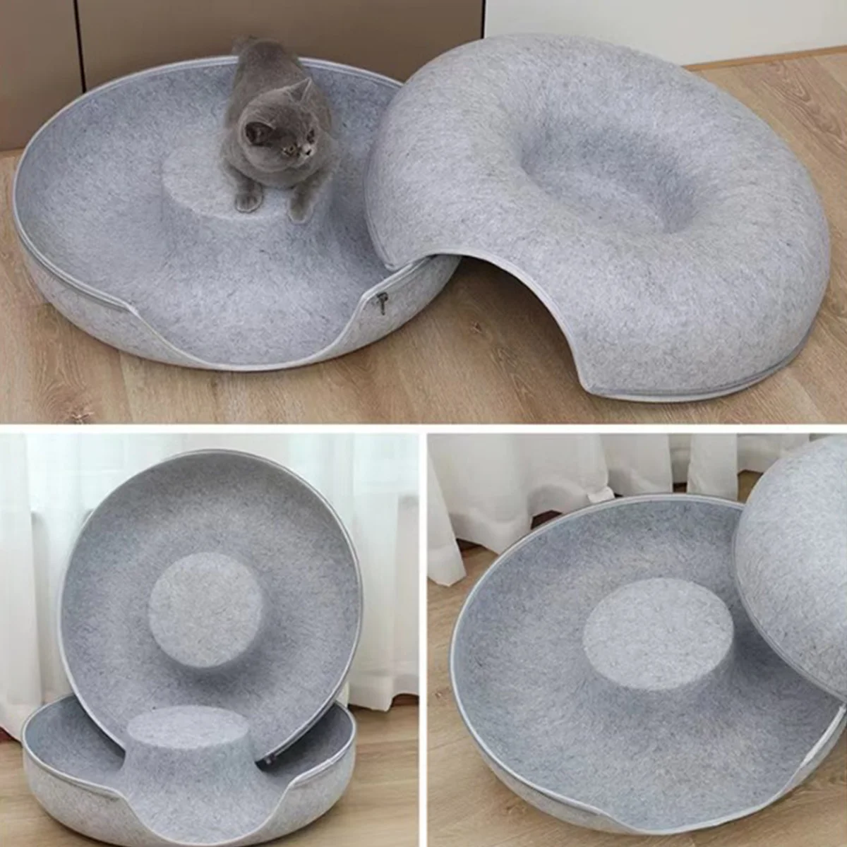 Felt Donut Bed for Cats House With Breather Hole Dog Bed Interactive Play Toys for Cats to Hide 2 in 1 Tunnel for Cats Bed Felt Donut Bed for Cats House With Breather Hole Dog Bed Interactive Play Toys for Cats to Hide 2 in 1 Tunnel for Cats Bed