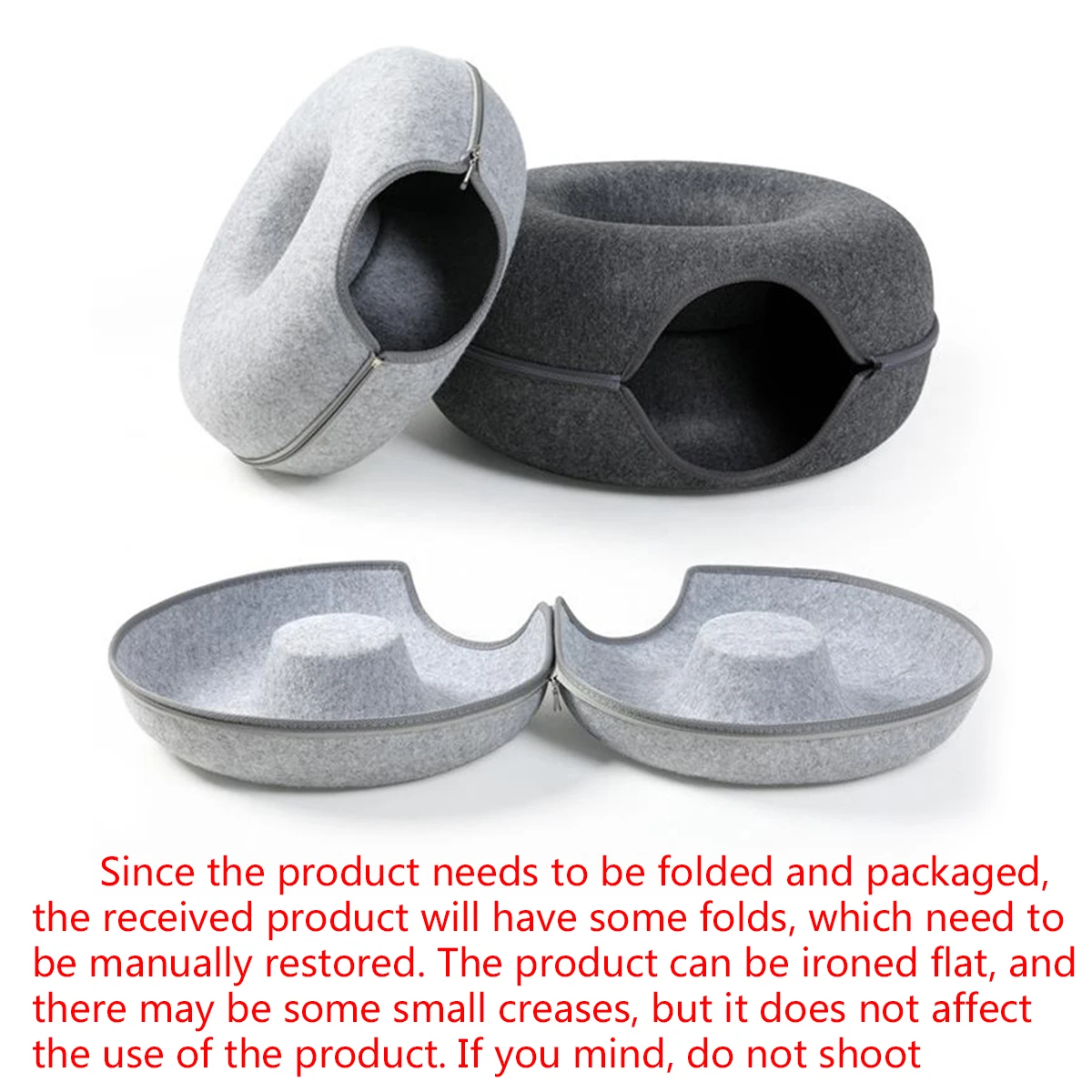 Felt Donut Bed for Cats House With Breather Hole Dog Bed Interactive Play Toys for Cats to Hide 2 in 1 Tunnel for Cats Bed Felt Donut Bed for Cats House With Breather Hole Dog Bed Interactive Play Toys for Cats to Hide 2 in 1 Tunnel for Cats Bed