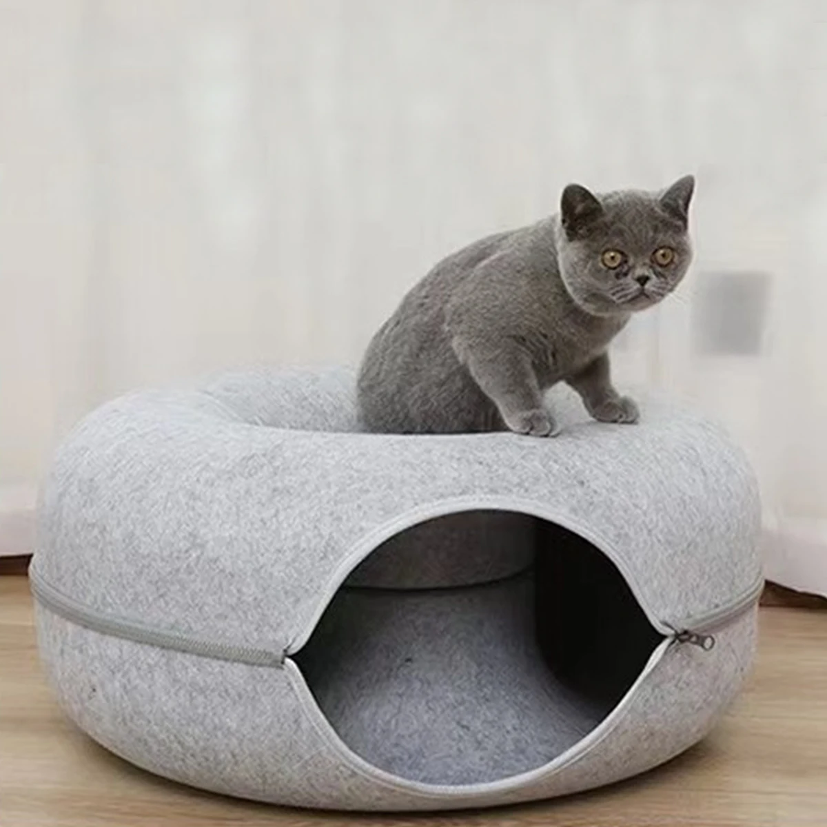 Felt Donut Bed for Cats House With Breather Hole Dog Bed Interactive Play Toys for Cats to Hide 2 in 1 Tunnel for Cats Bed Felt Donut Bed for Cats House With Breather Hole Dog Bed Interactive Play Toys for Cats to Hide 2 in 1 Tunnel for Cats Bed