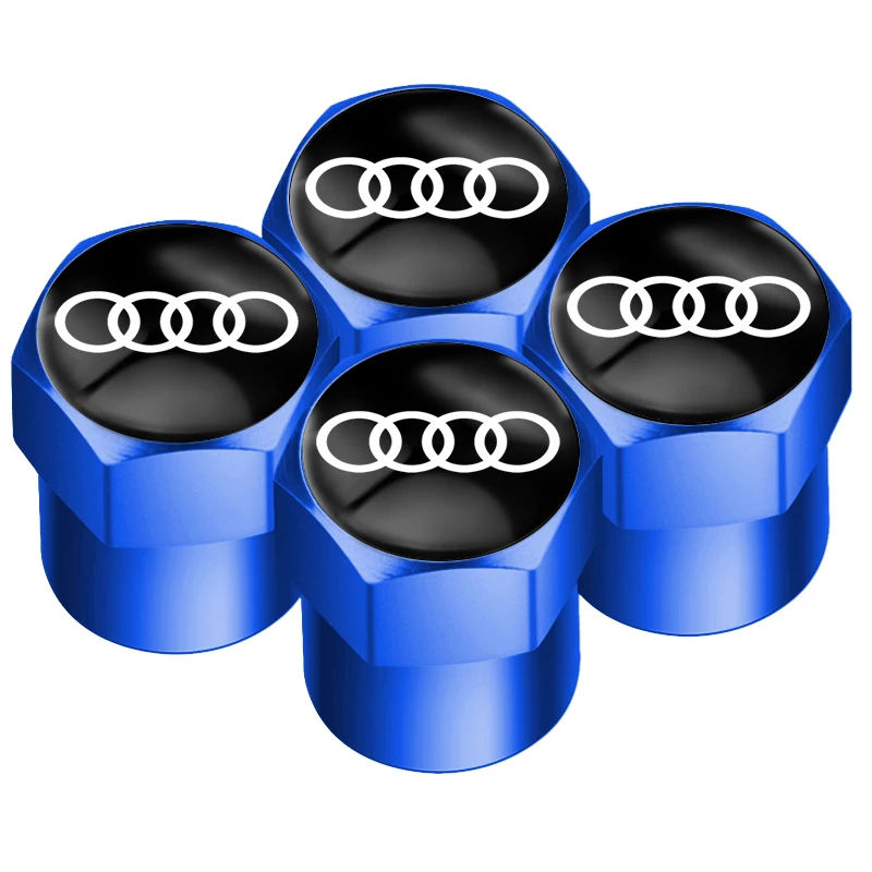 4Pcs Car Wheel Tire Air Valve Caps Stem Cover with Color Brand Logo For Audi A3 A4 A5 A6 A7 A8 Q3 Q5 Q8 TT TTS Accessories