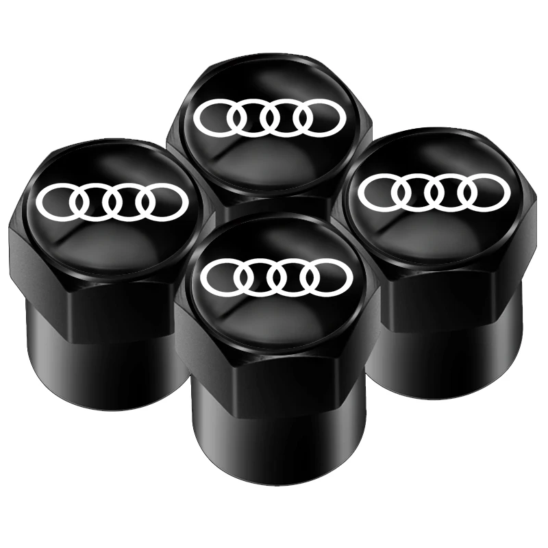 4Pcs Car Wheel Tire Air Valve Caps Stem Cover with Color Brand Logo For Audi A3 A4 A5 A6 A7 A8 Q3 Q5 Q8 TT TTS Accessories