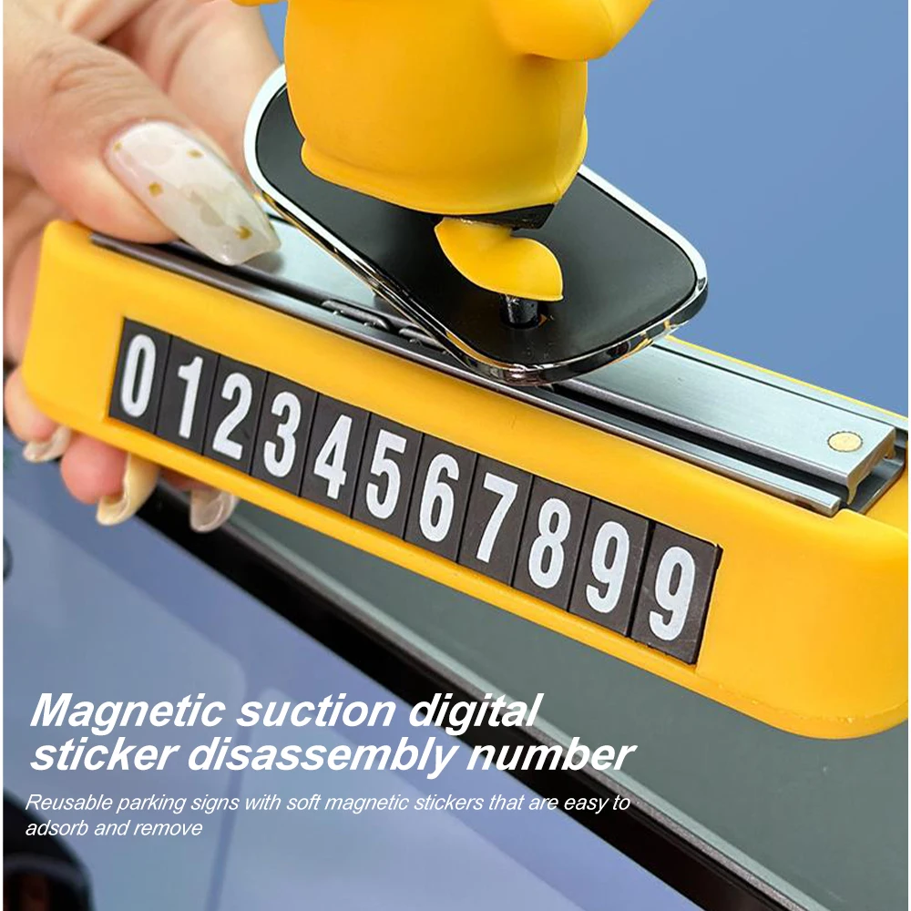 Car Decorations Skateboard Bear Magnetic Parking Number Plate - Image 3